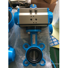 Pneumatic Actuator Wafer Type Butterfly Valve (PTFE Sealling)